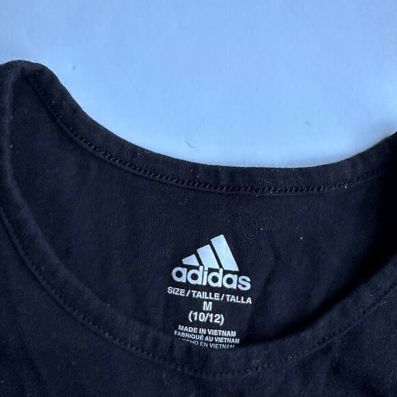 Adidas Black T-Shirt Rainbow Logo Size Medium (10-12) - Picture 3 of 3